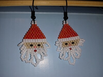 Santa beaded earrings for Christmas. - image5
